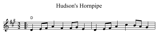 Hudson's Hornpipe - staff notation