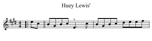 Huey Lewis' - staff notation