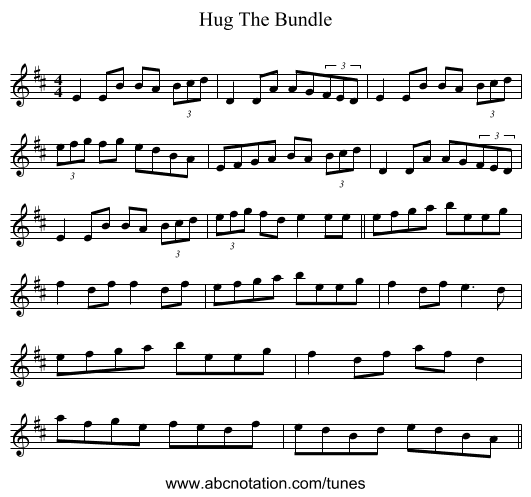 Hug The Bundle - staff notation