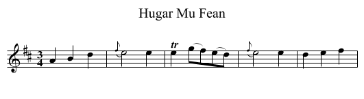 Hugar Mu Fean - staff notation