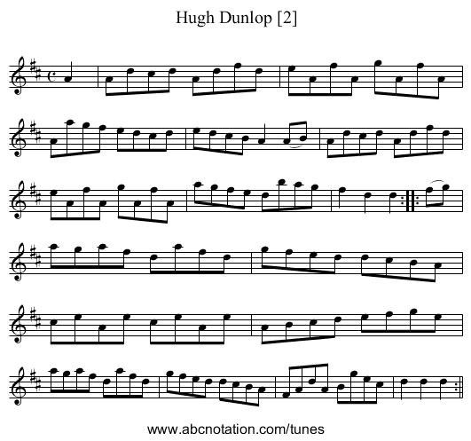 Hugh Dunlop [2] - staff notation
