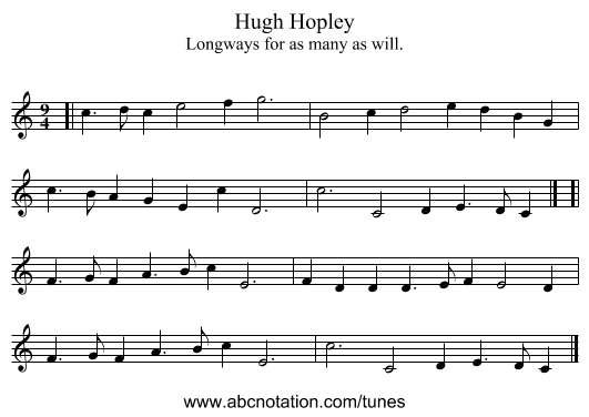 Hugh Hopley - staff notation
