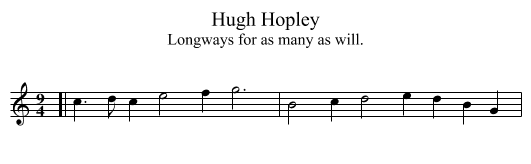Hugh Hopley - staff notation
