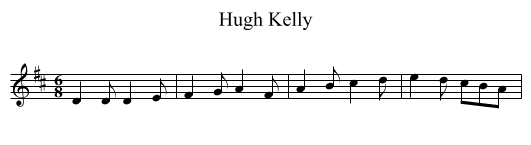 Hugh Kelly - staff notation