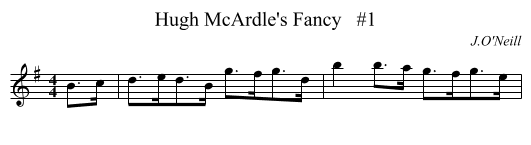 Hugh McArdle's Fancy   #1 - staff notation