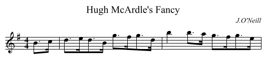 Hugh McArdle's Fancy - staff notation