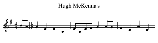 Hugh McKenna's - staff notation