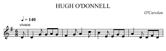 HUGH O'DONNELL - staff notation