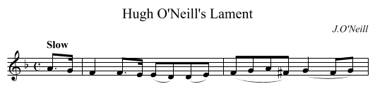 Hugh O'Neill's Lament - staff notation