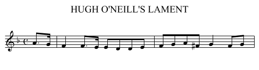 HUGH O'NEILL'S LAMENT - staff notation