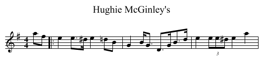 Hughie McGinley's - staff notation