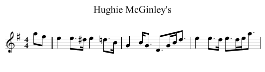 Hughie McGinley's - staff notation