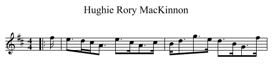 Hughie Rory MacKinnon - staff notation