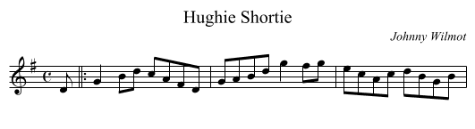 Hughie Shortie - staff notation
