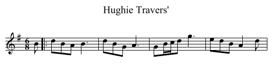 Hughie Travers' - staff notation