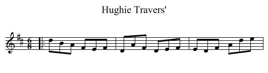 Hughie Travers' - staff notation