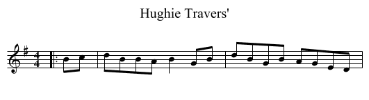 Hughie Travers' - staff notation