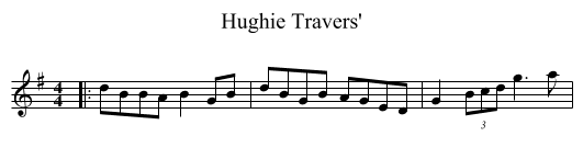 Hughie Travers' - staff notation