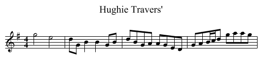Hughie Travers' - staff notation
