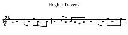 Hughie Travers' - staff notation