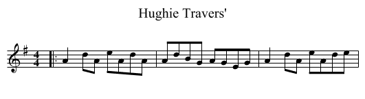 Hughie Travers' - staff notation
