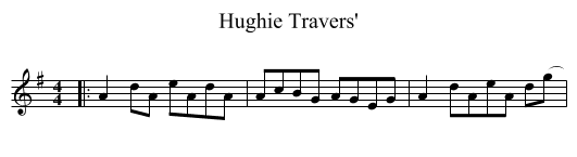 Hughie Travers' - staff notation