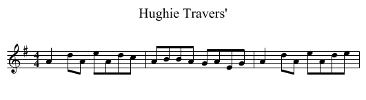 Hughie Travers' - staff notation