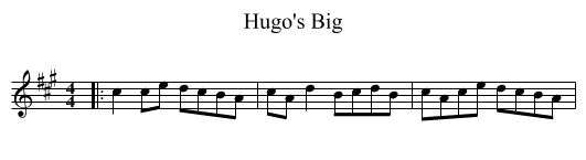 Hugo's Big - staff notation