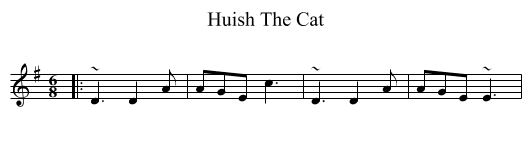 Huish The Cat - staff notation