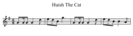 Huish The Cat - staff notation