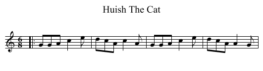 Huish The Cat - staff notation
