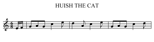 HUISH THE CAT - staff notation