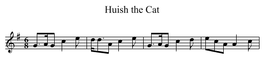 Huish the Cat - staff notation