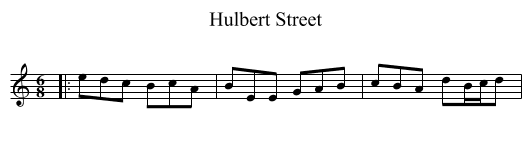 Hulbert Street - staff notation