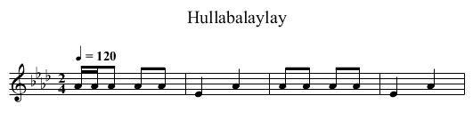 Hullabalaylay - staff notation