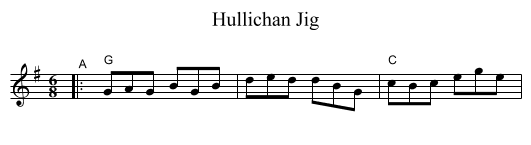 Hullichan Jig - staff notation