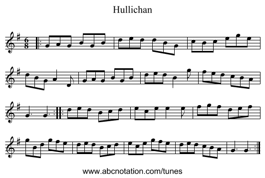 Hullichan - staff notation