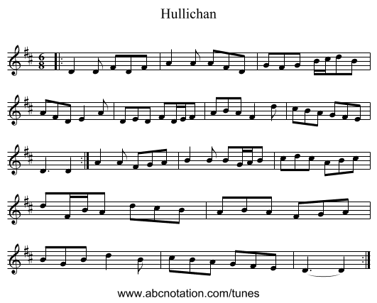 Hullichan - staff notation