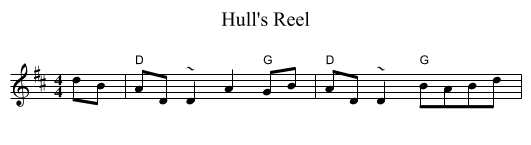 Hull's Reel - staff notation