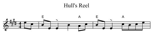 Hull's Reel - staff notation