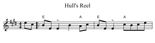 Hull's Reel - staff notation