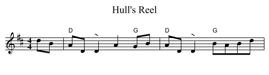 Hull's Reel - staff notation