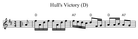 Hull's Victory (D) - staff notation