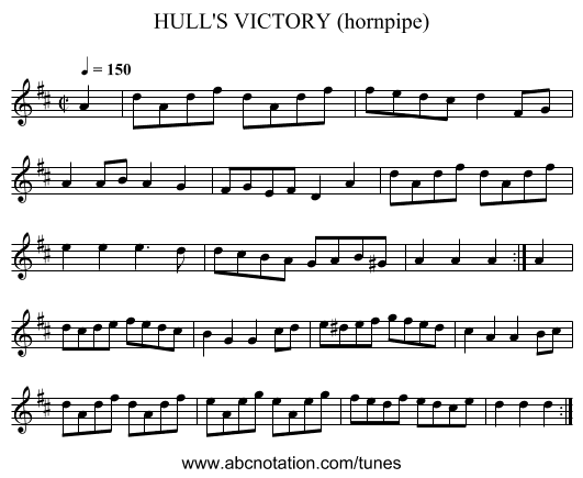 HULL'S VICTORY (hornpipe) - staff notation