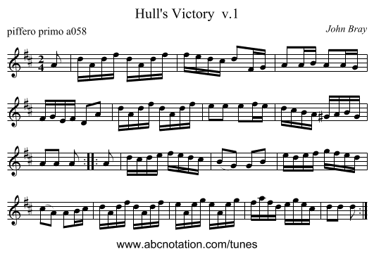 Hull's Victory  v.1 - staff notation