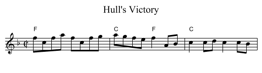 Hull's Victory - staff notation