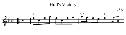 Hull's Victory - staff notation