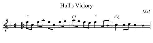 Hull's Victory - staff notation