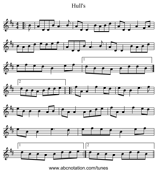 Hull's - staff notation