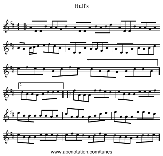 Hull's - staff notation